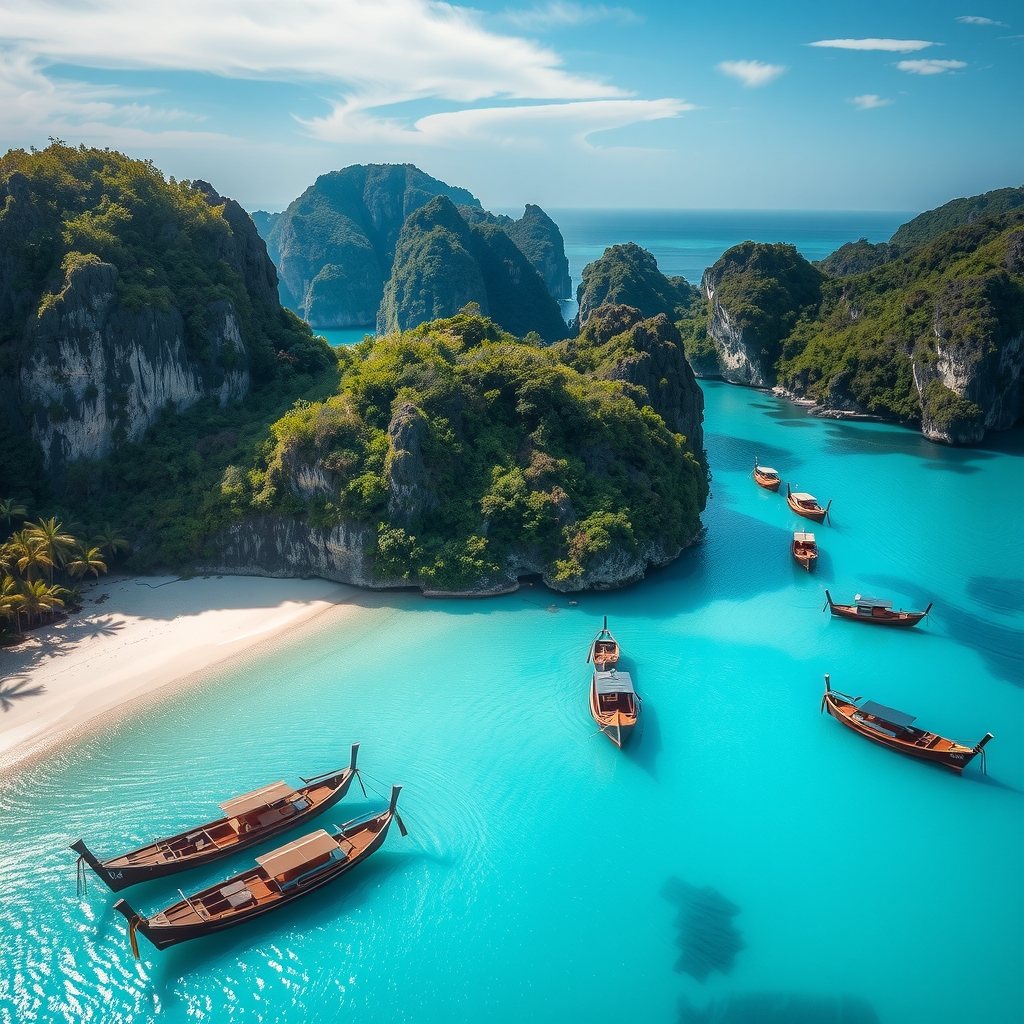 El Nido from above. Twelve shades of blue.