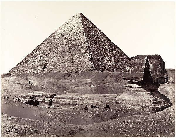 The Great Pyramid and The Great Sphinx, Francis Frith, 1858. The Met, public domain.