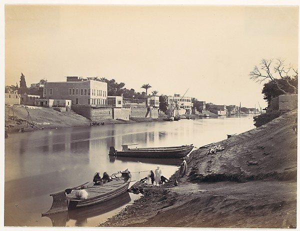 Banks of the Nile at Cairo, Francis Frith, ca. 1857, printed 1870s. The Met, public domain.