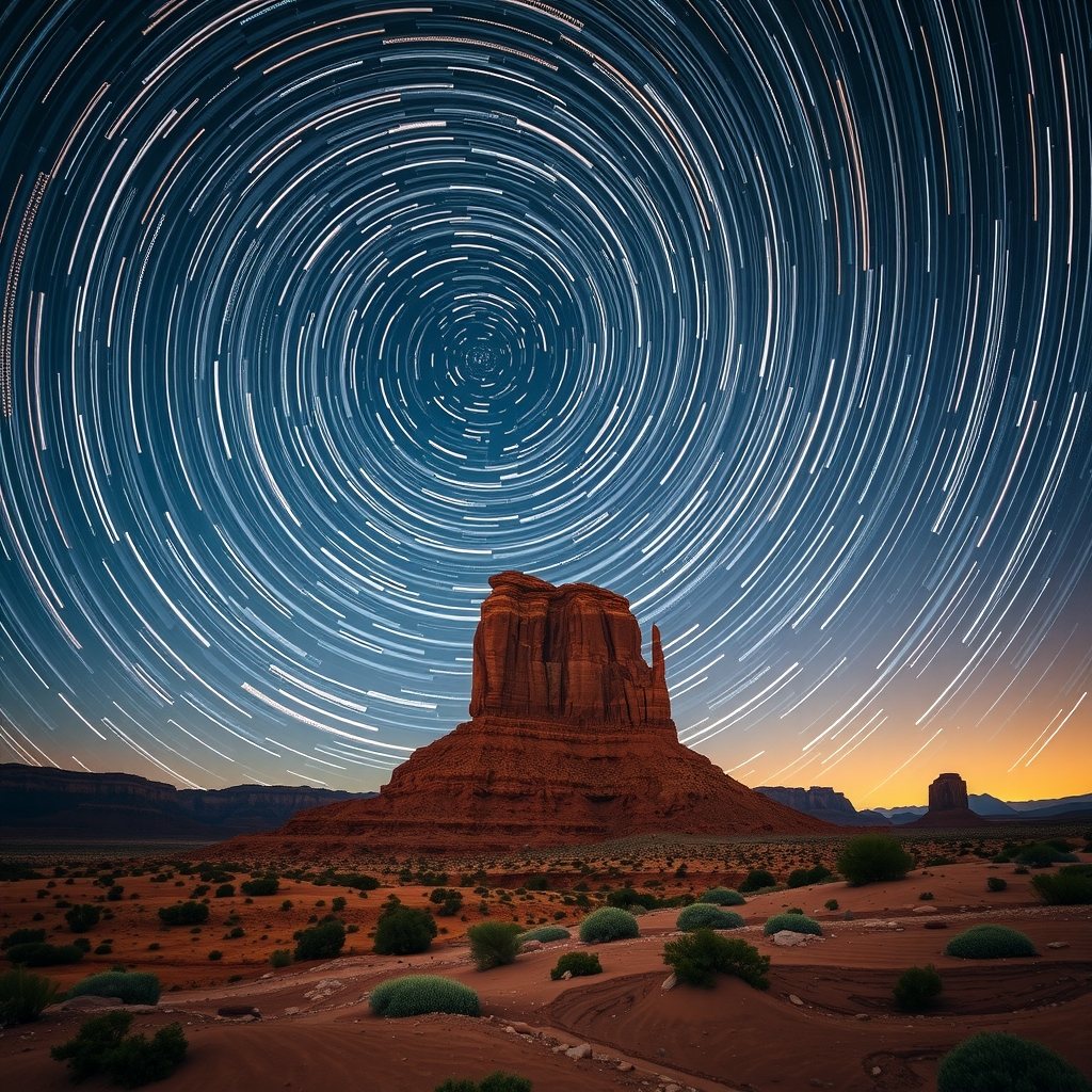 Two hours of Earth rotation in one picture.