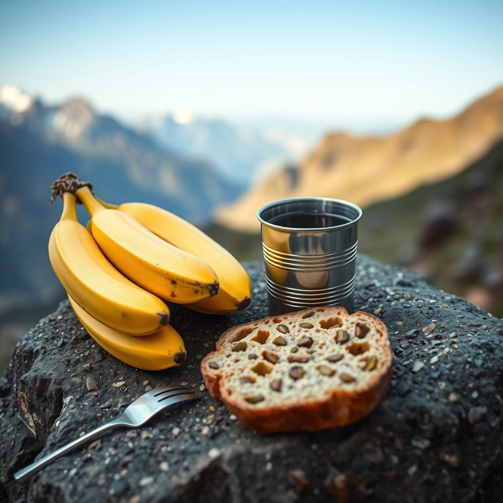 Fuel at altitude: coca tea and bananas.