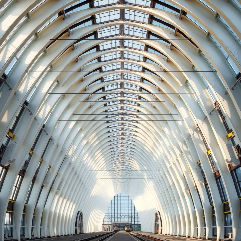 A station designed like a whale skeleton.