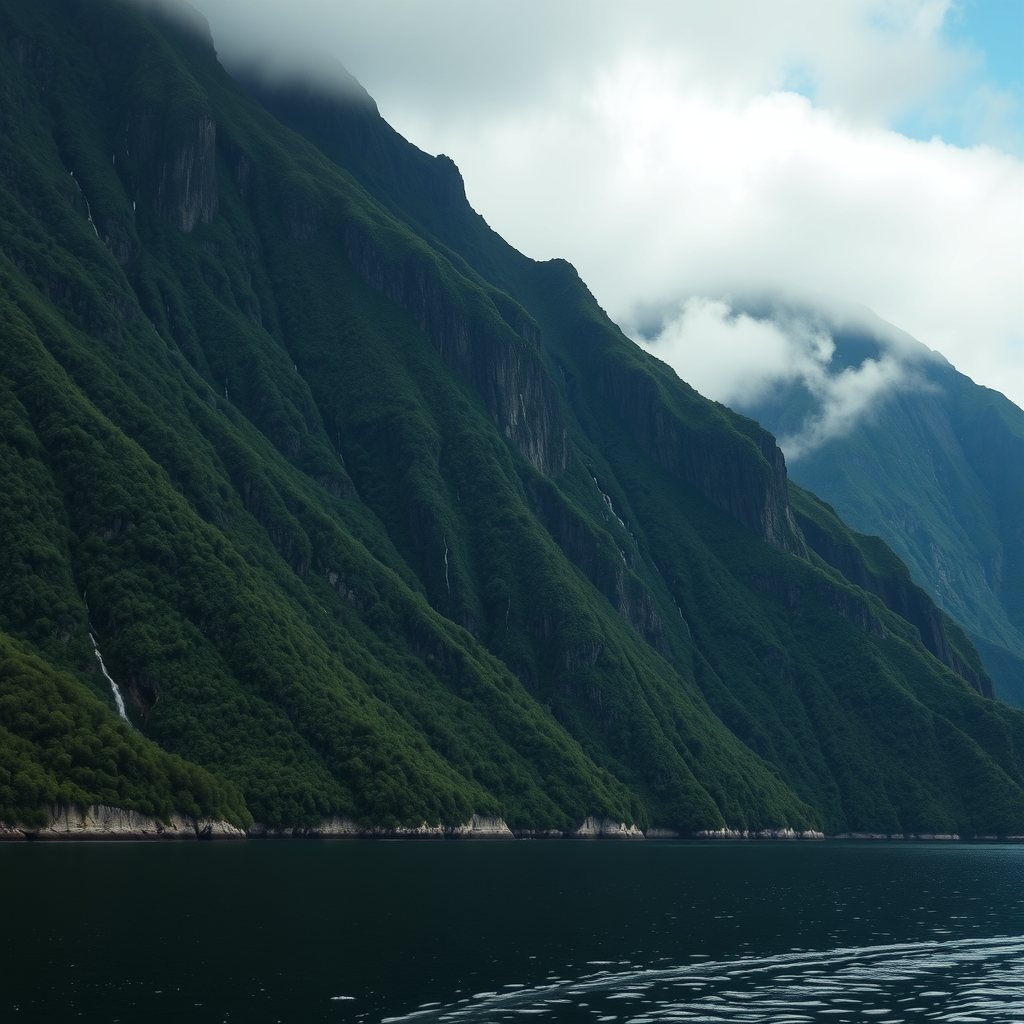 Milford Sound after three days of rain. Waterfalls everywhere.