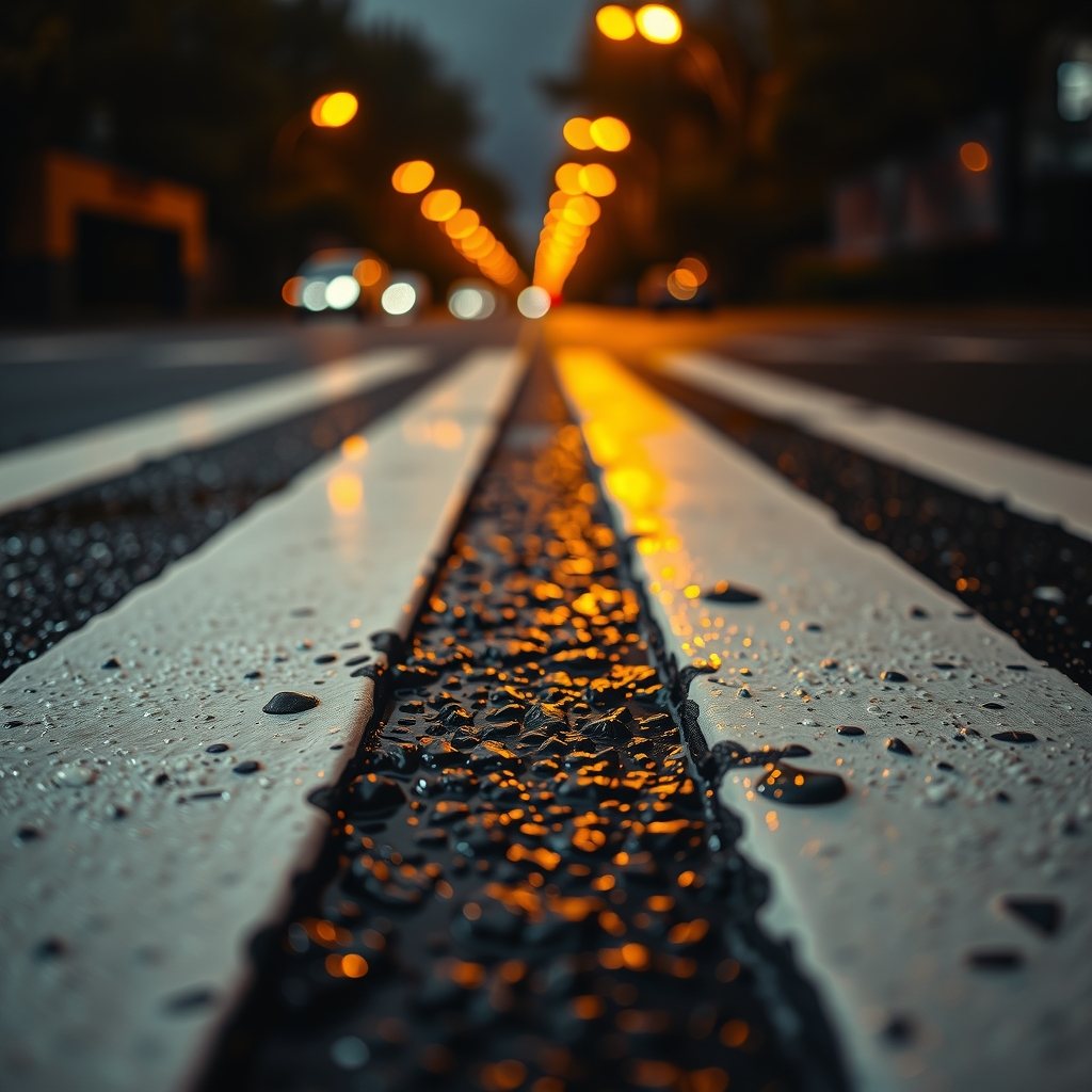 Zebra lines and rain. Ginza, 2 am.