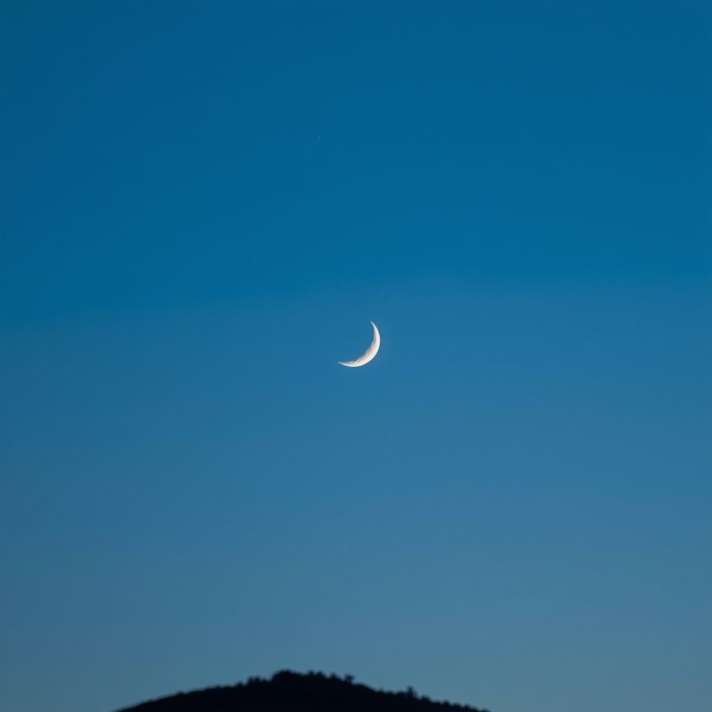 A two day old Moon just after sunset. Blink and it is gone.
