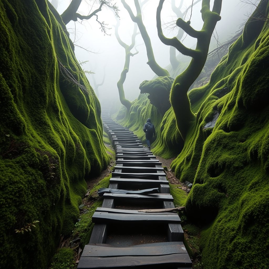 Cloud forest descent. Legs gone, mood great.