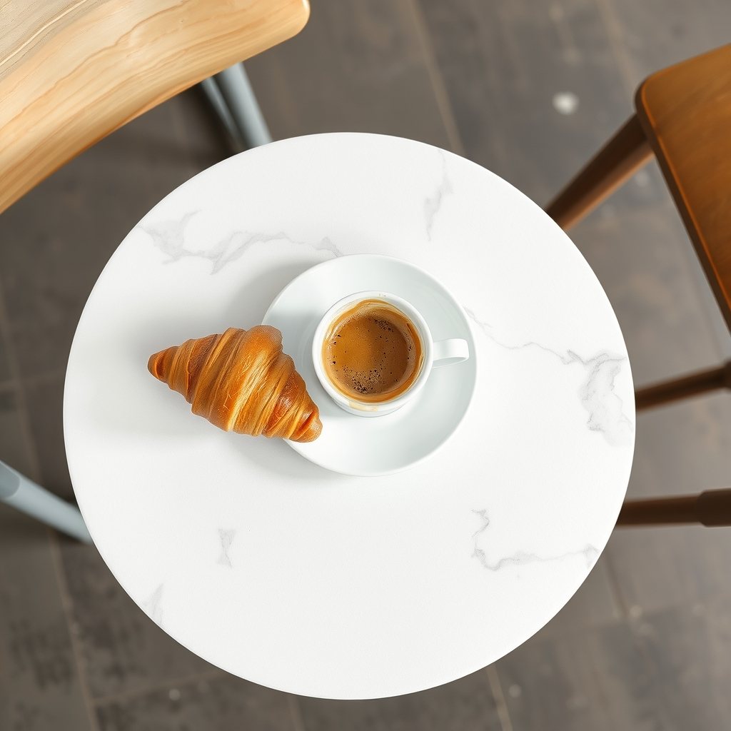 Le motif du matin. Le croissant n'a pas survécu à la séance.