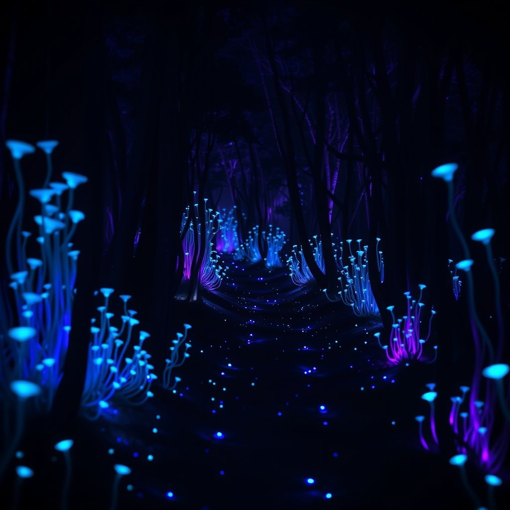 Bioluminescent park. Open all night.