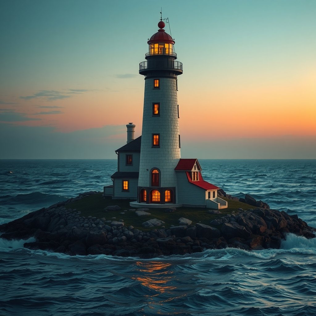 Lighthouse turned hotel. Twelve rooms, one view.